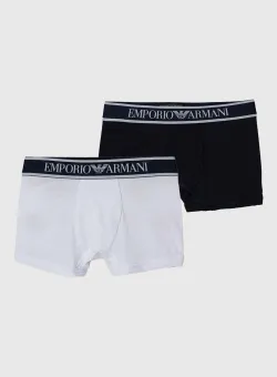 Emporio Armani boxeri copii 2-pack culoarea alb