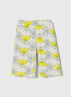 Emporio Armani pantaloni scurți din bumbac pentru copii culoarea verde