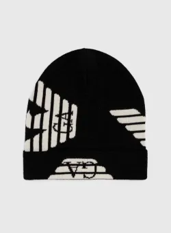 Emporio Armani șapcă de lână pentru copii culoarea negru, de lana