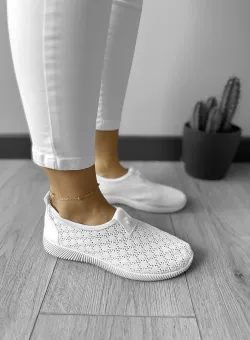 Espadrile dama casual albe CL08 T52-3