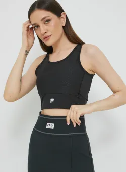 Fila sutien sport Rafaela culoarea negru, neted
