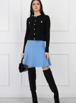 Fusta Jessie bleu scurta din tricot