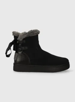 Garvalin cizme de iarna pentru copii din piele intoarsa culoarea negru