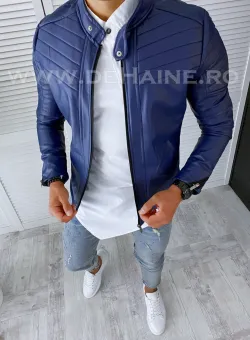 Geaca barbati bleumarin piele ecologica b2803 76