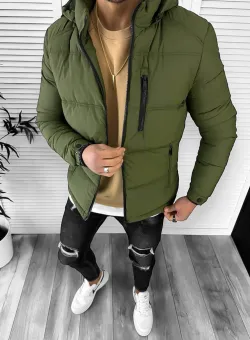 Geaca barbati de iarna imblanita kaki 5167 60-4