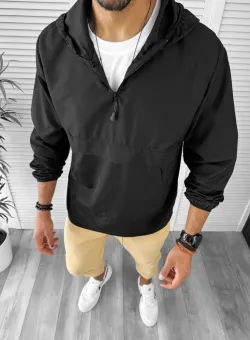 Geaca barbati de toamna din fas subtire neagra B3344 P13