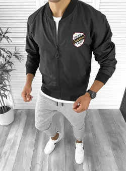 Geaca barbati de toamna neagra din fas subtire 12334 D7-1