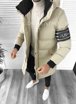 Geaca barbati groasa bej de iarna cu defect DEF9025a D0-5