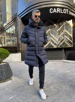 Geaca barbati groasa de iarna gri inchis 1150 T11-4