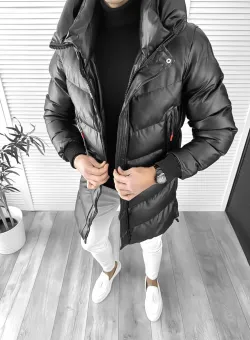 Geaca barbati groasa de iarna neagra 1050 67-3