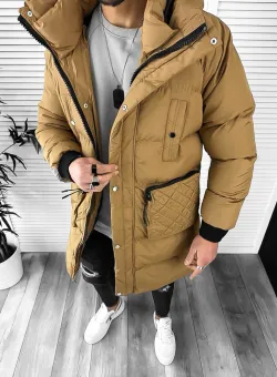 Geaca barbati groasa maro de iarna 1021