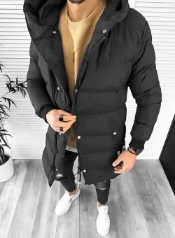 Geaca barbati groasa neagra de iarna 1100