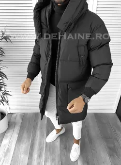 Geaca barbati groasa neagra de iarna 8021