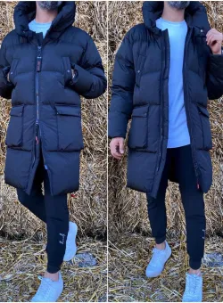 Geaca barbati groasa neagra de iarna B6191 63-4 E