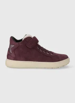 Geox sneakers de piele întoarsă pentru copii J36HYC 022BH J THELEVEN WPF culoarea violet