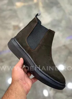 Ghete barbati piele intoarsa maro B3398 T53-3