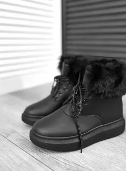 Ghete dama imblanite negre H171 T4-3