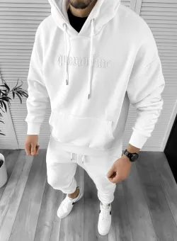 Hanorac barbati slim fit alb K009 P18-2.1