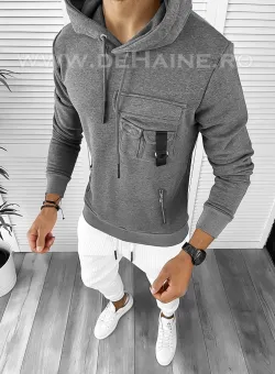 Hanorac barbati slim fit gri 2594 i6-1.3