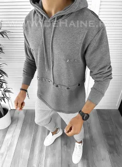 Hanorac barbati slim fit gri 2652 P18-4.3