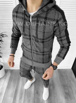 Hanorac barbati slim fit gri K420 O1-4.3