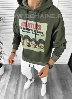 Hanorac barbati slim fit kaki K113 95-1