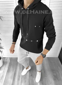 Hanorac barbati slim fit negru 2652 i9-3.3