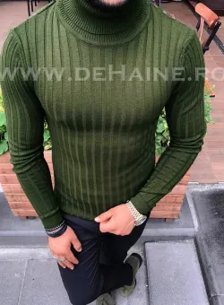 Helanca barbati slim fit kaki B2739 N2-4*