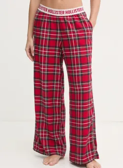 Hollister Co. pantaloni de pijama femei, culoarea rosu, KI346-4040