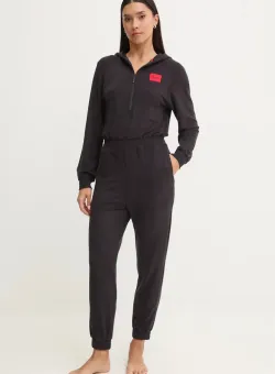 HUGO salopeta pijama culoarea negru, 50523415