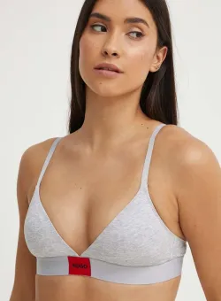 HUGO sutien culoarea gri, neted, 50503098