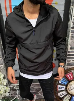 Jacheta barbati de primavara neagra din fas subtire cu mic defect def262 P20-3.1