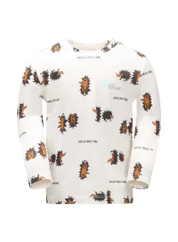 Jack Wolfskin longsleeve copii GLEEL PRINT culoarea bej, modelator