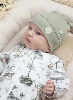 Jamiks caciula copii KOPER culoarea verde, din tesatura neteda