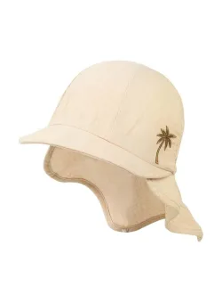 Jamiks caciula de bumbac pentru copii WERNER culoarea bej, neted