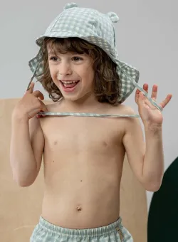 Jamiks caciula de bumbac pentru copii WIDAR culoarea verde, modelator