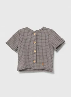 Jamiks cămașă din bumbac pentru bebeluși culoarea gri