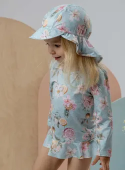 Jamiks longsleeve de baie pentru copii culoarea turcoaz