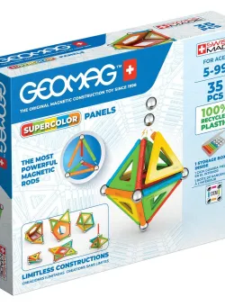 Joc de constructie magnetic Geomag Supercolors, 35 piese