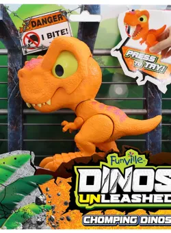 Jucarie interactiva Dinos Unleashed Chomping, Portocaliu