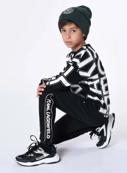 Karl Lagerfeld bluza copii culoarea negru, modelator