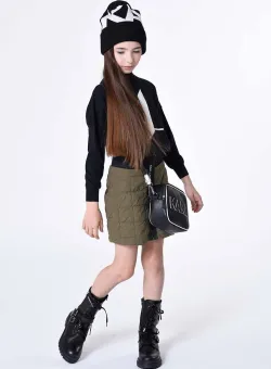 Karl Lagerfeld caciula din lana pentru copii culoarea negru, din tricot gros