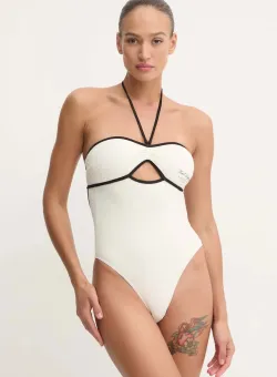 Karl Lagerfeld costum de baie dintr-o bucată culoarea bej, cupă ușor întărită, A1W46031