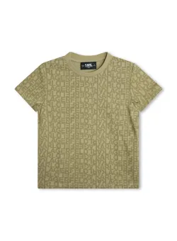 Karl Lagerfeld tricou de bumbac pentru copii culoarea verde, modelator