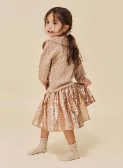 Konges Sløjd fusta fete culoarea bej, mini, evazati