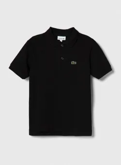 Lacoste tricouri polo din bumbac pentru copii culoarea negru, neted