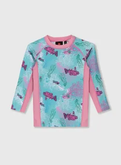 Lego longsleeve de baie pentru copii culoarea turcoaz