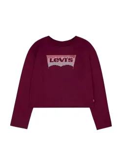 Levi's longsleeve din bumbac pentru copii culoarea rosu
