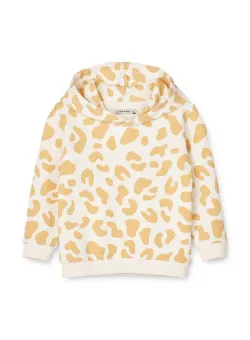 Liewood hanorac de bumbac pentru copii culoarea bej, cu glugă, modelator