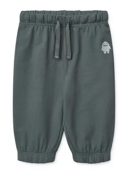 Liewood pantaloni de trening pentru bebeluși culoarea gri, neted